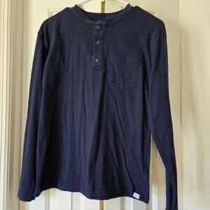 GAP Kids Navy Blue Long Sleeve Henley Tee XXL (14/16)
